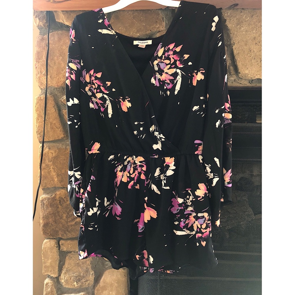 Black Floral Romper